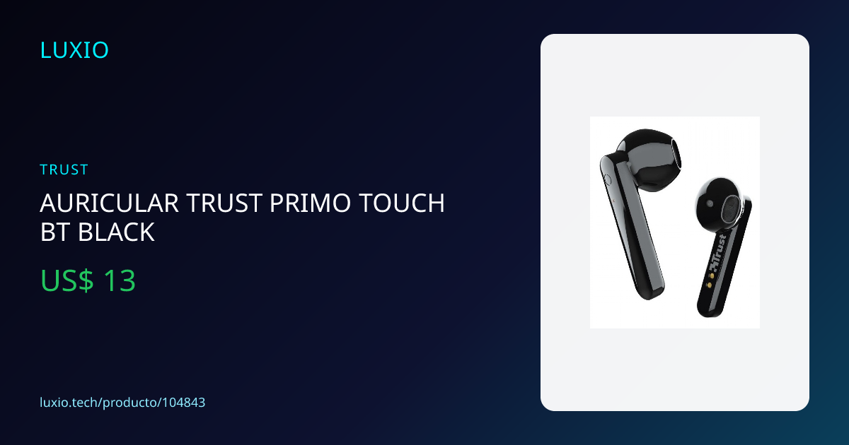 Auriculares Trust Primo Touch Black | LUXIOTECH | LUXIOTECH